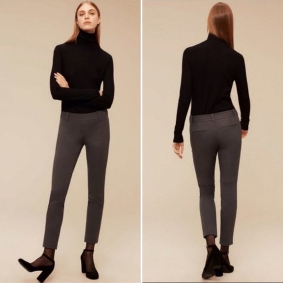 Aritzia Babaton Elliot Pant Bi-Stretch Cigarette Ankle Pant Maroon - Picture 2 of 12